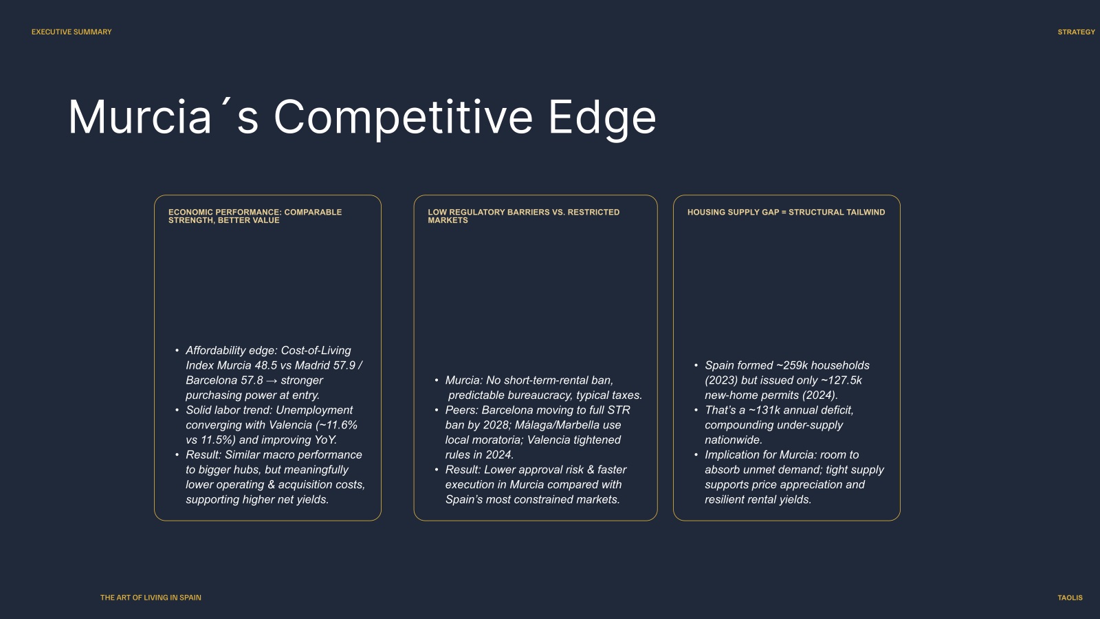 Closing summary slide: Murcia&rsquo;s competitive edge.